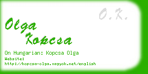 olga kopcsa business card